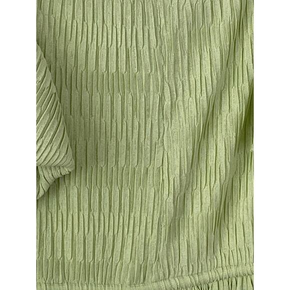 Jonathan Simkhai Cadence Plisse Dress Puff Sleeve Tiered Coastal Prairie Sz 2 - Picture 11 of 11